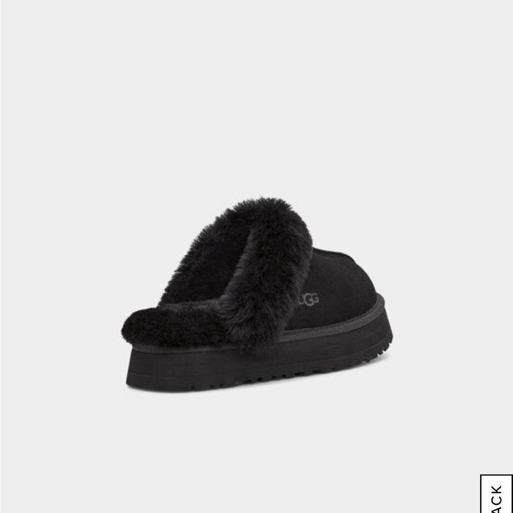 UGG Classic Disquette Black Sheepskin Slippers